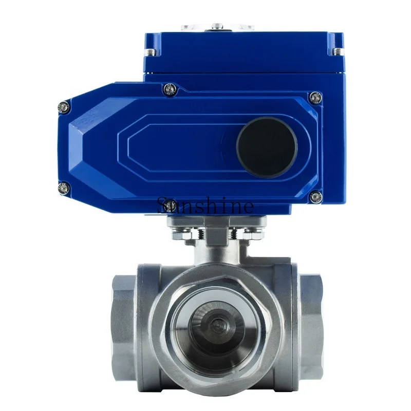 

Q914F-16P electric three-way ball valve stainless steel wire interface internal thread T-L