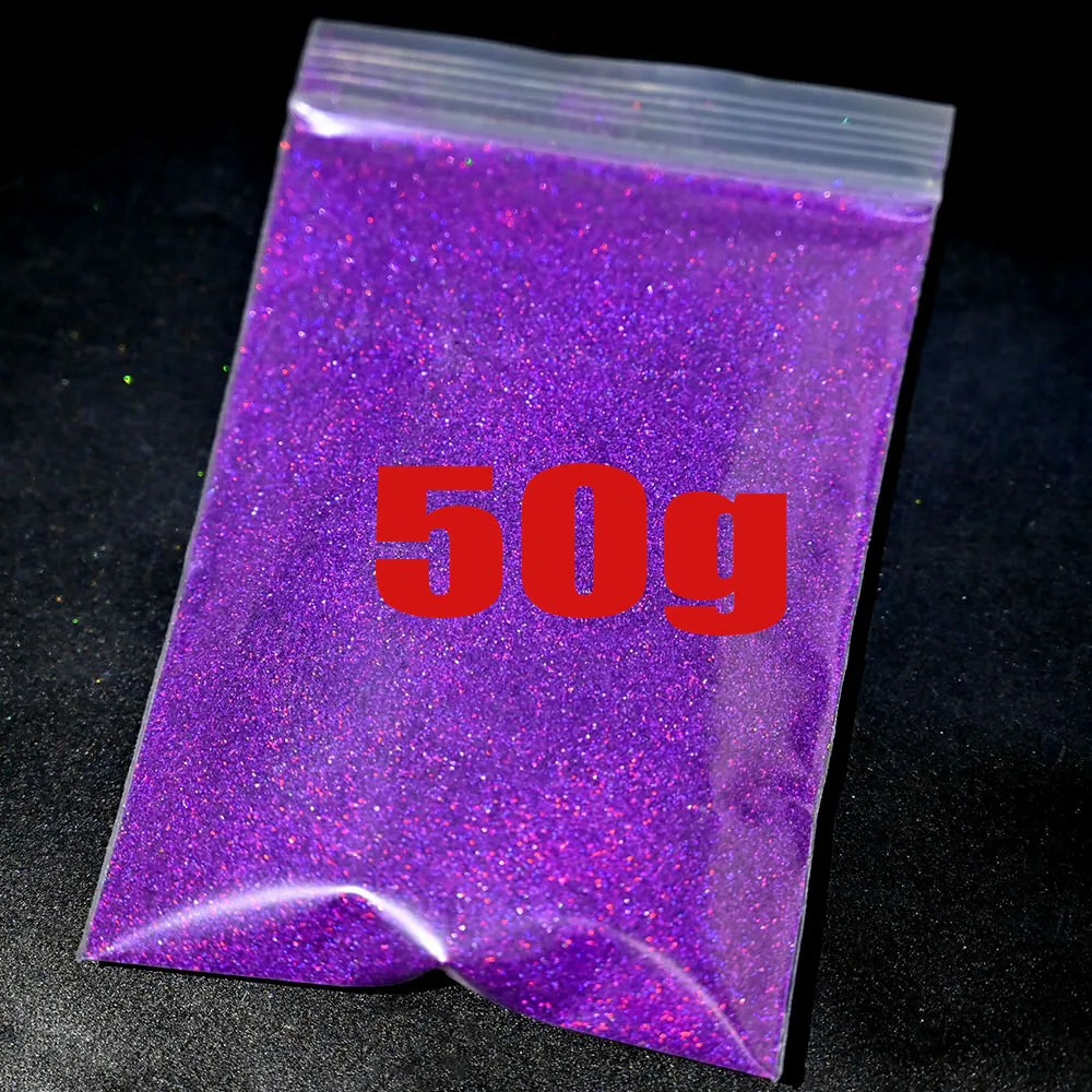 50g/Bag Holographic Silver Nail Glitter Powder 24-Color Laser Shiny Fine Nail Powder 0.2mm DIY Glitter Manicure Powder &*&