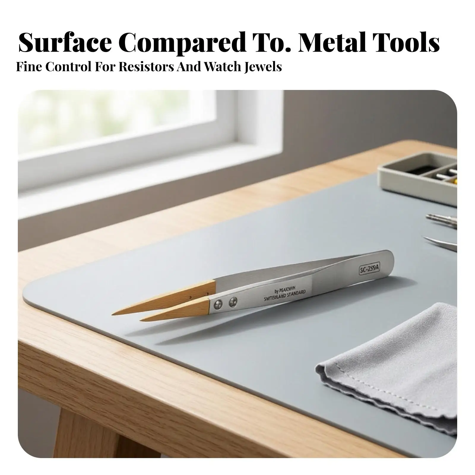 Wood Tip Tweezers Lightweight Tweezers with Wooden Tips Replaceable for Jewelers