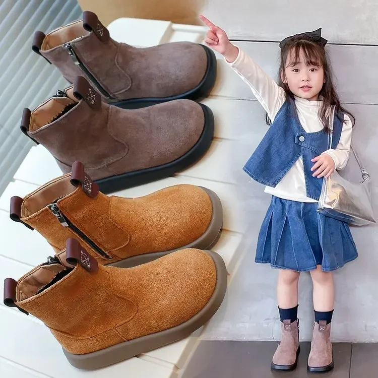 Otoño Invierno niños niñas botas casuales estilo británico niños zapatos casuales niños antideslizantes botas de estudiante al aire libre tamaño 23-36