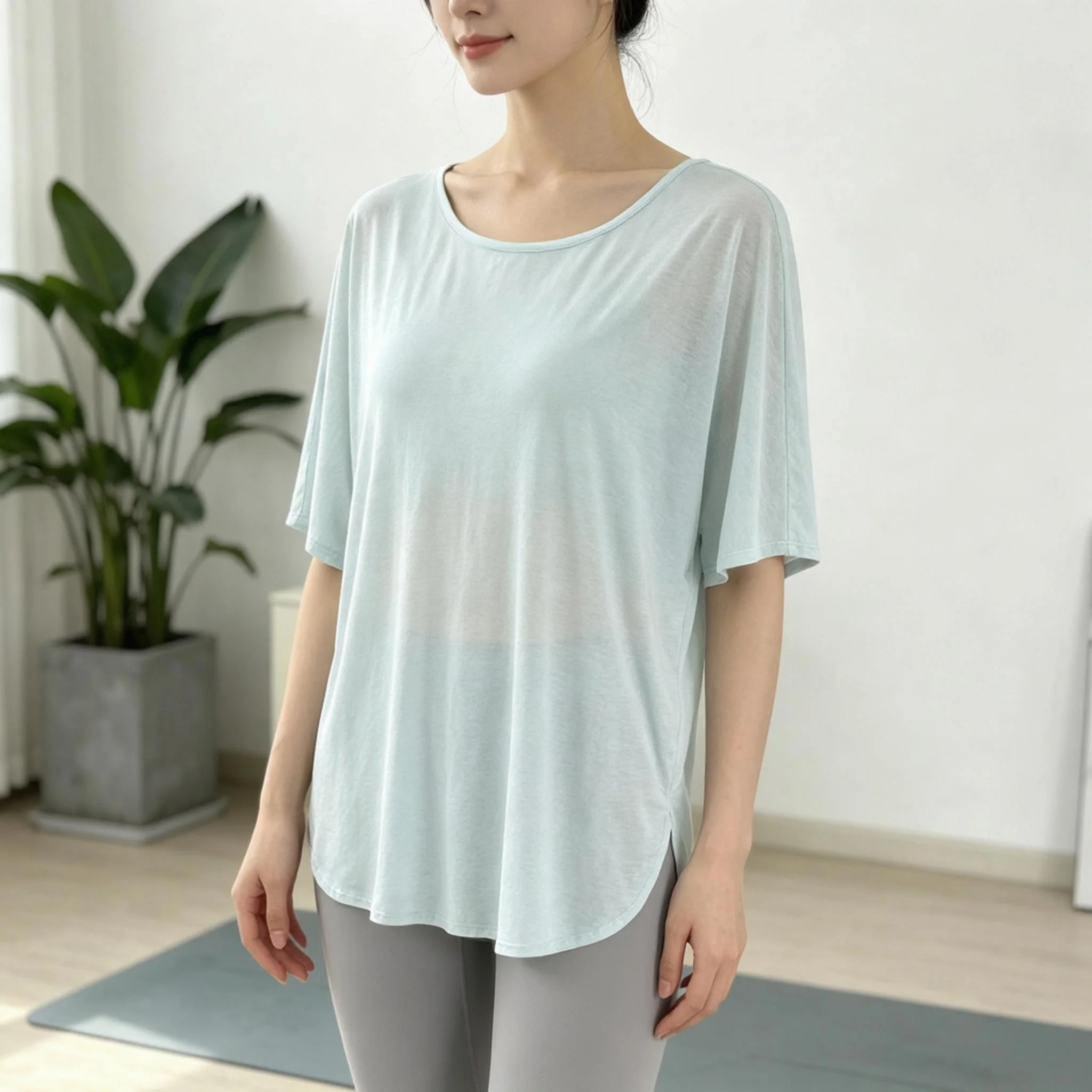 High-End Yoga Wear, Beautiful Backless Top, Loose-Fitting Sports Short-Sleeved Casual Lazy Style Running Training Wear