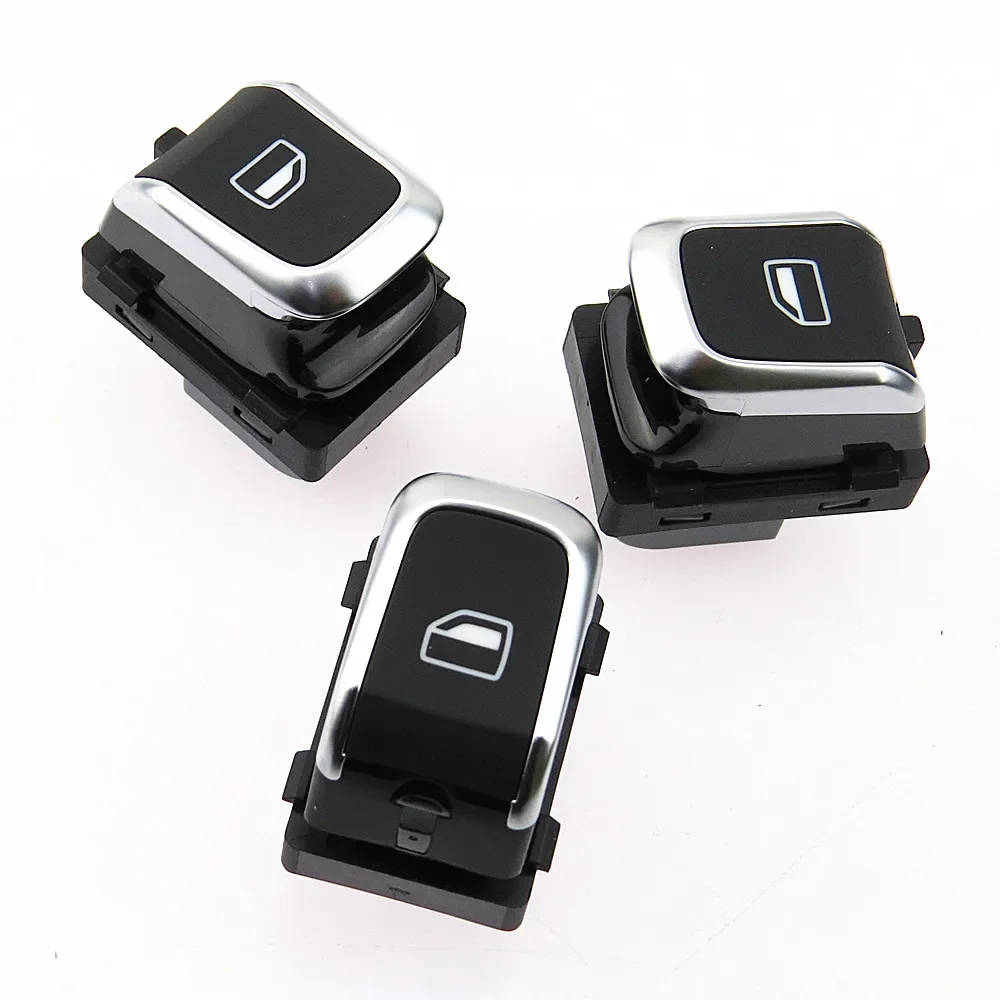 SCJYRXS 3 Pcs Passenger Chrome Window Glass Control Switch Button For Audi A6 Allroad A8 S8 RS6 RSQ3 A6 S6 Q3 RS7 8KD 959 855 A