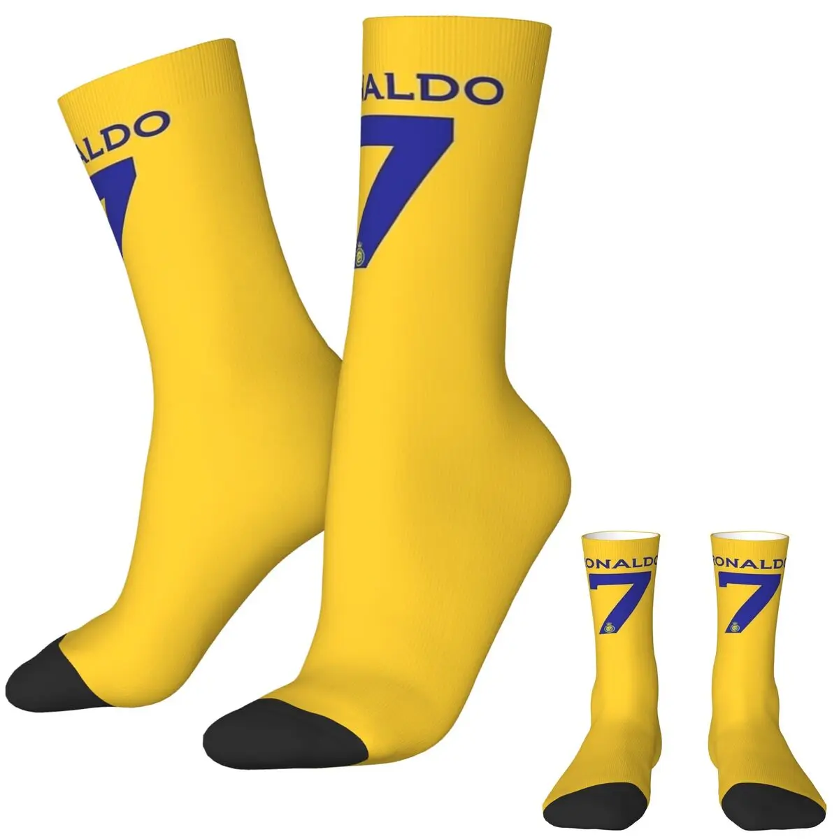 Ronaldos 7 Al Stockings Nassr Football Club Design Trendy Socks Spring Non Slip Socks Women Men Cycling High Quality Socks