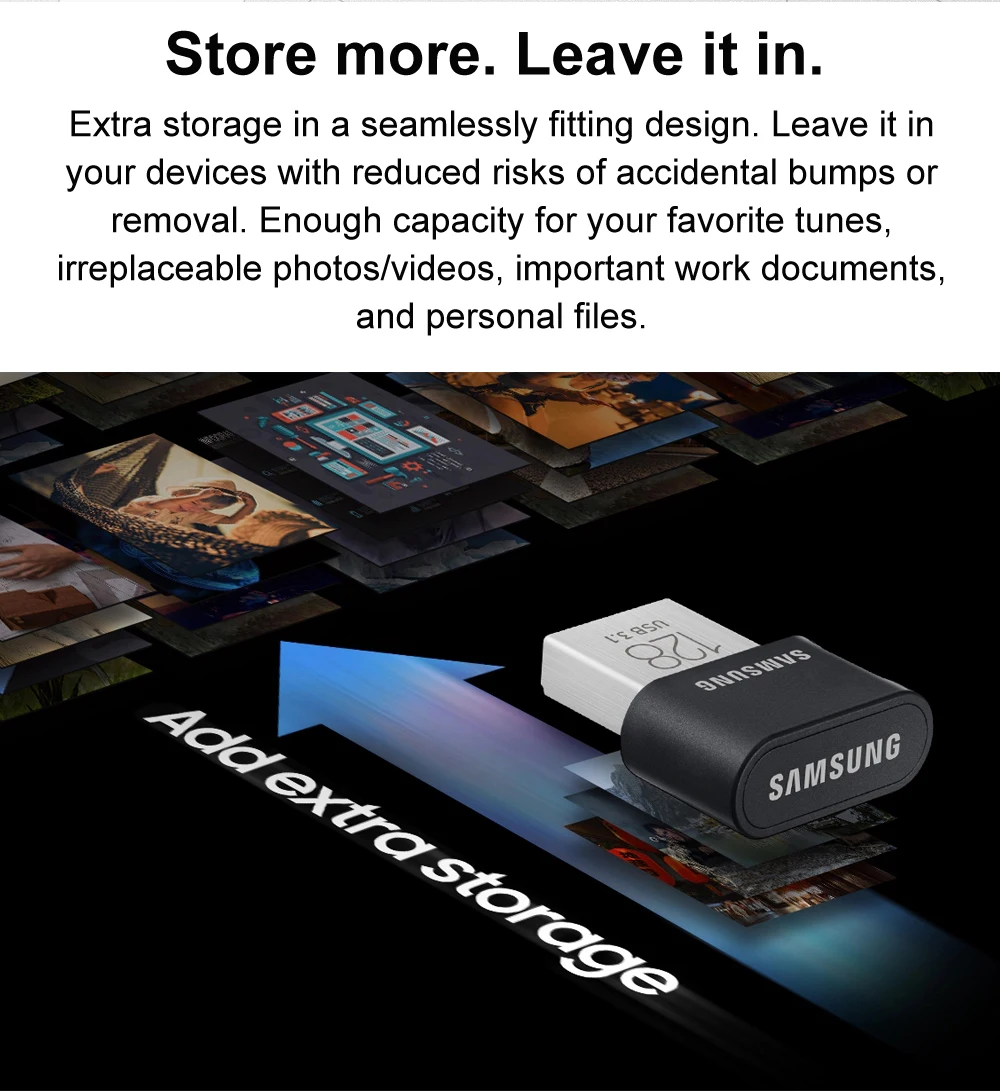 SAMSUNG Original USB3.1 Flash-Laufwerk FIT Plus 128GB 256GB 512GB 400MB/s Hochgeschwindigkeits-Mini-USB-Stick 64GB Lesegeschwindigkeit bis zu 300MB/s – Detail 2