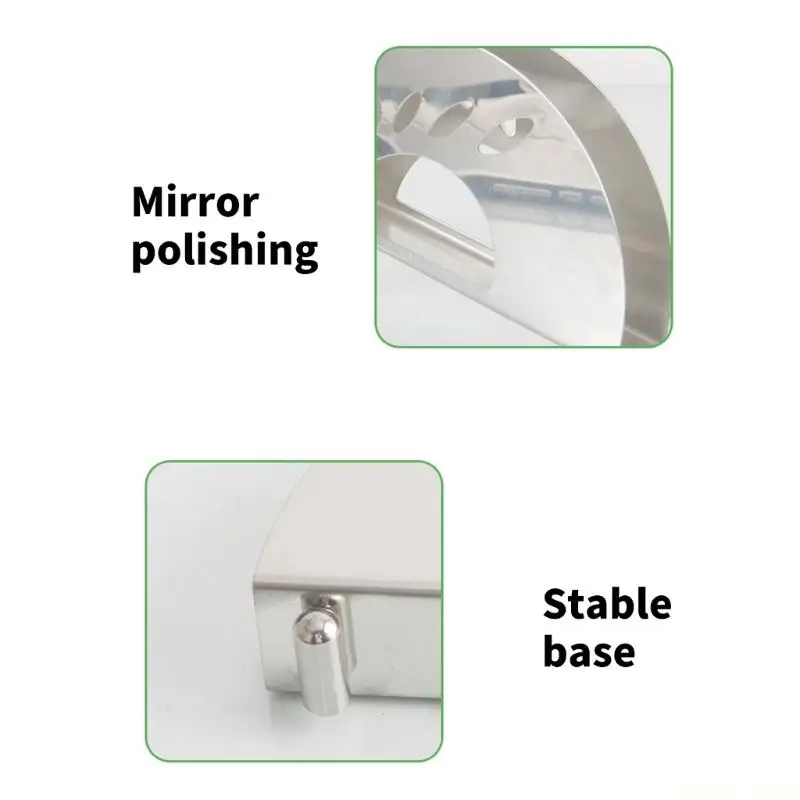 U2JB Modern Stainless Steel Roll Paper Stand Tissue Dispenser With Hollows Border for Picnics and Travel Accessories