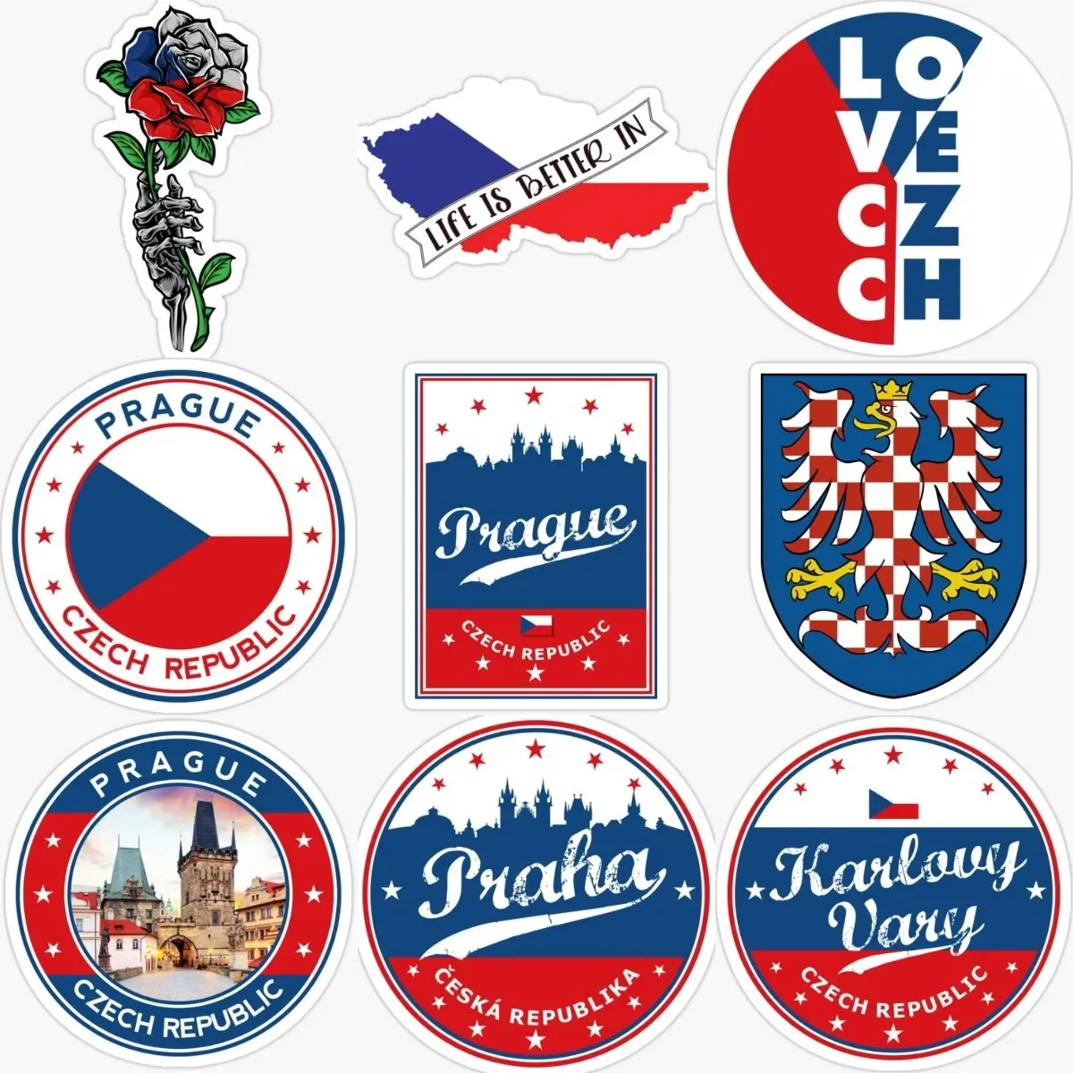 

Creative CZ Czech Republic Flag Map Badge PVC Sticker for Decorate Decals Car Window Camper Van Laptop Bicycle Wall Off-road