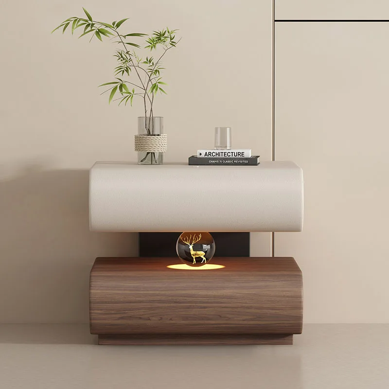 

Korean Storage Bedside Table Simple Unique Trendy Cool Corner Comfortable Nightstand Desk Bedroom Mesa De Noche Salon Furniture