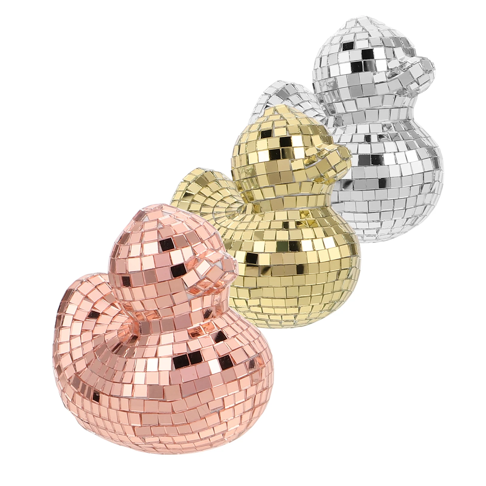 

3 Pcs Mirror Duck Ornaments Decor Car Dashboard Animal Bedroom Decoration Mini Ducks