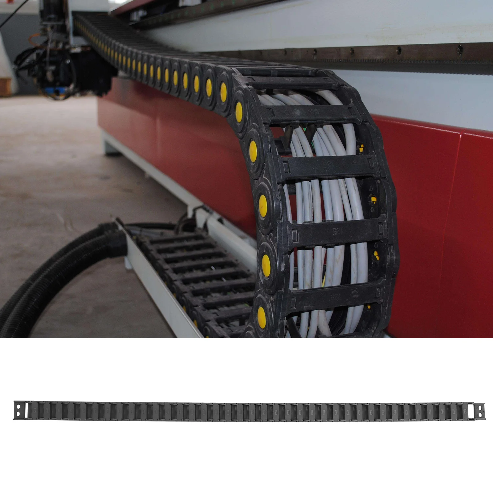 

Black Plastic Flexible Nested Cnc Cable Carrier Machine Tool Accessory Drag Chain For Cables Tubing Water Pipes Linear Motion