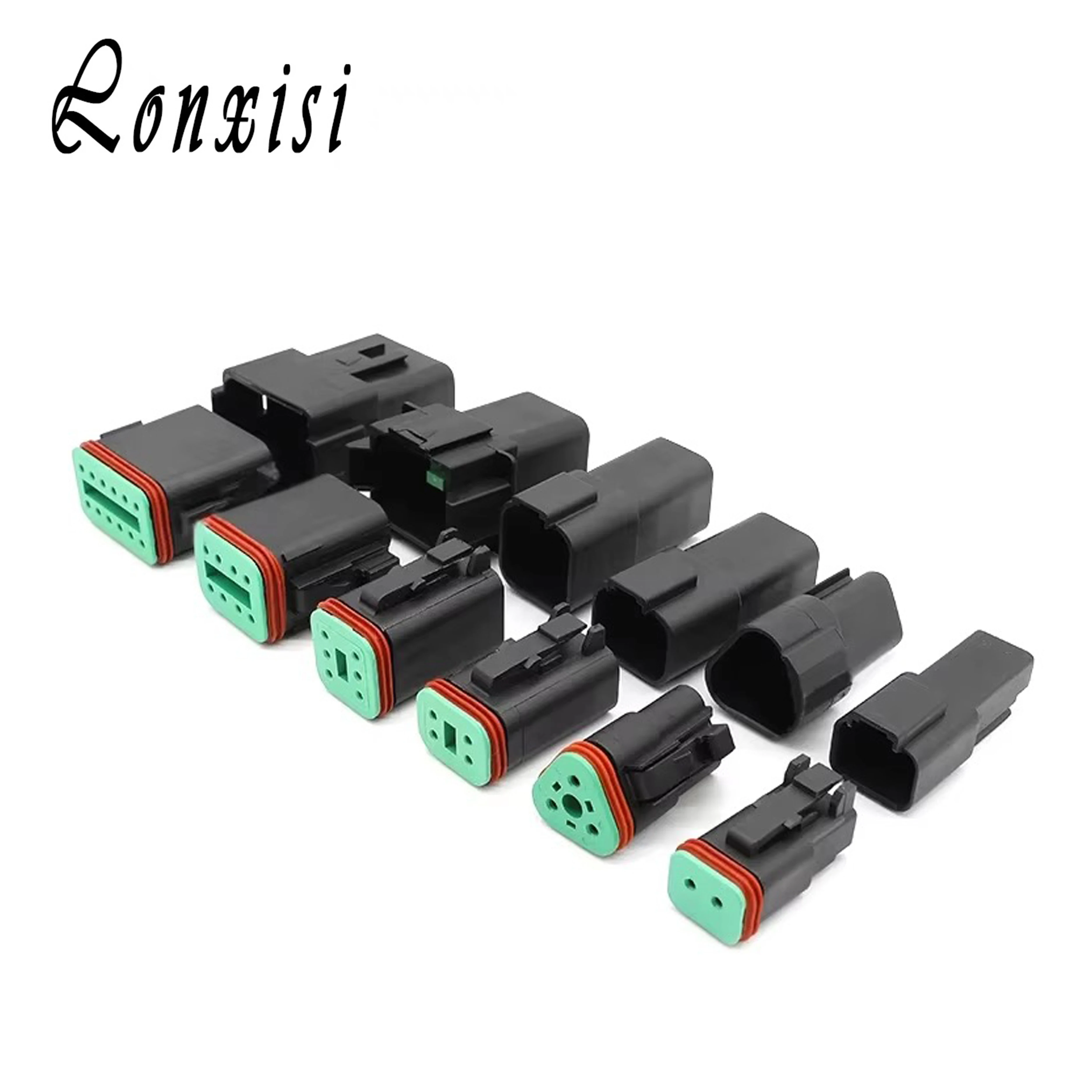 

1 Set 2 3 4 6 8 12 Pin DT04-4P-E004 Deutsch Waterproof Connector Small Aperture Male Female Plug DT06-4S-E004 DT04-3P-E004