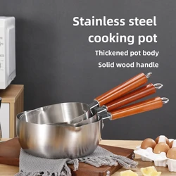 Mini Stainless Steel Pan Japanese Uncoated Milk Pot Home Cheese Noodles Cooking Hammer Soup Pot Baby Complementary Food Pots