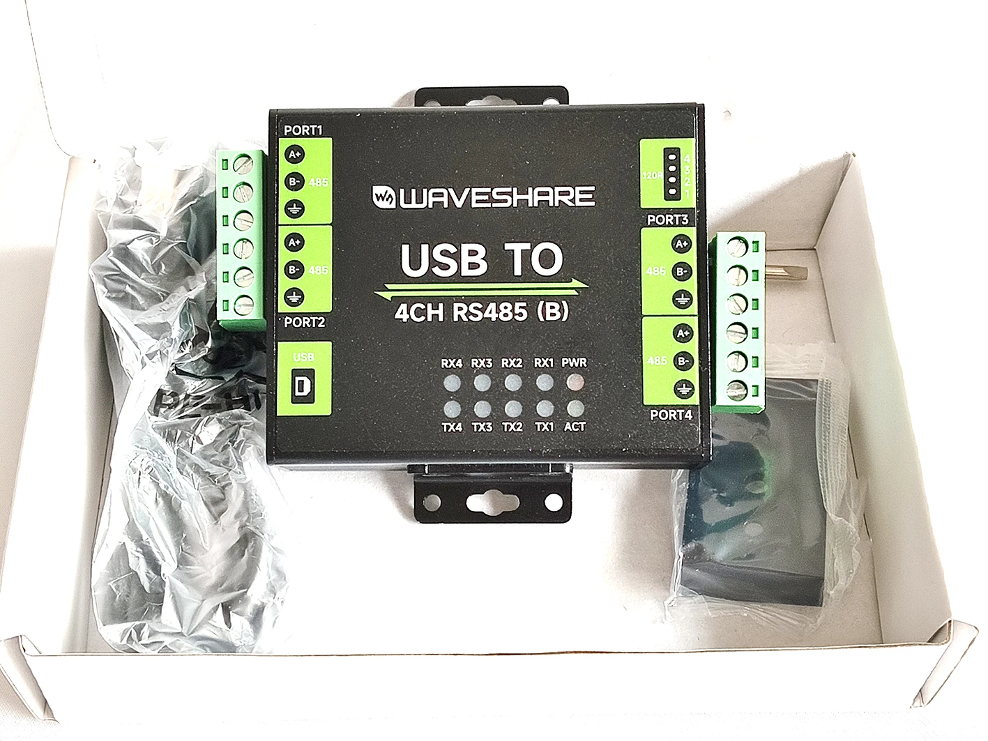 

Industrial Isolated USB To 4Ch RS485 Converter (B), CH344L Chip, Multi Protection Circuits, Multi Systems Support