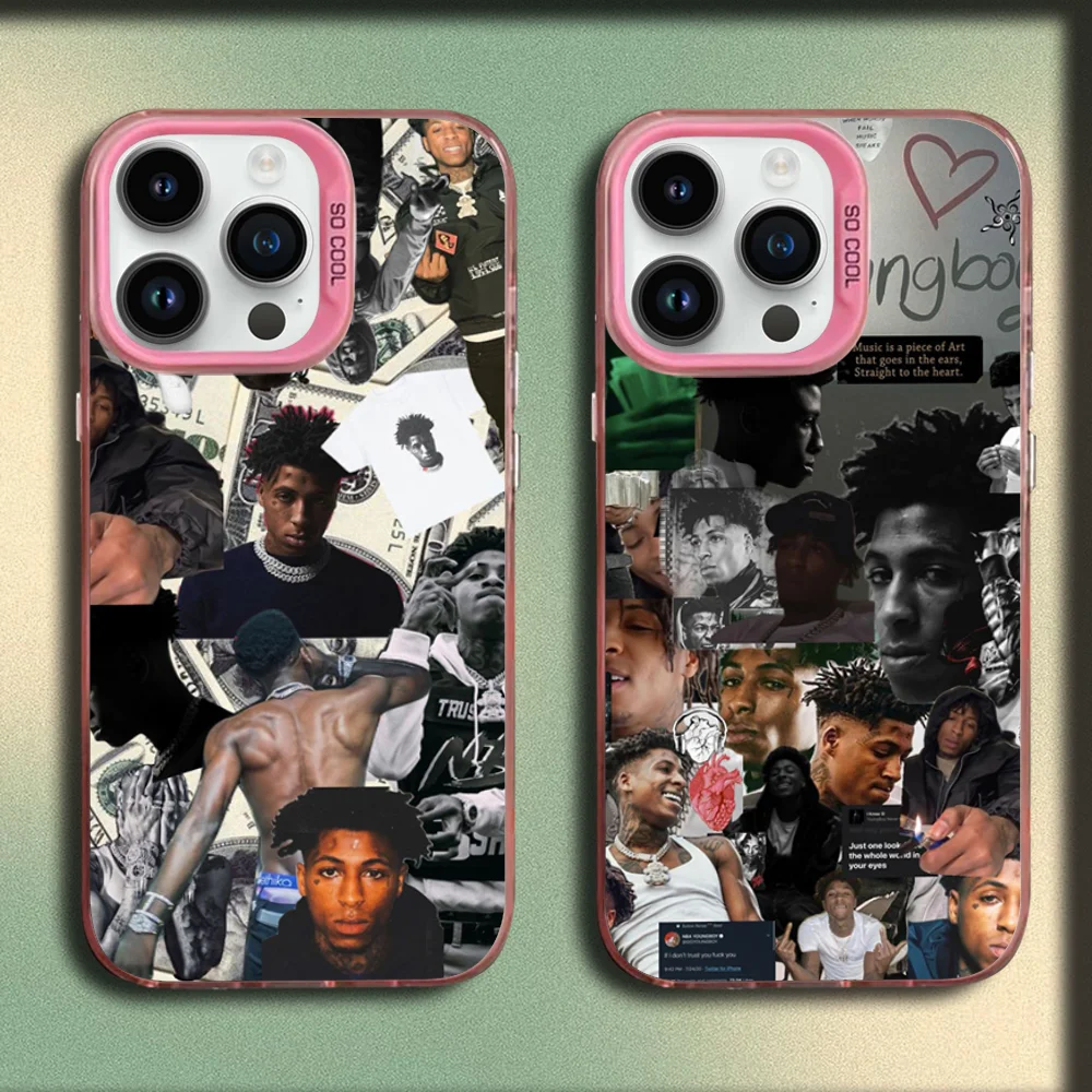 

Rapper Y-YoungBoy Phone Case For iPhone 16,15,14,13,12,11,Mini,Pro,MAX Pink Matte Silicone Cover