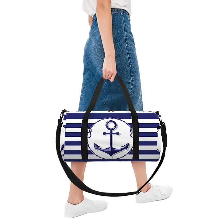 Bolsa de bagagem de grande capacidade com emblema de navio do mar para menino/menina, melhor presente, duffels de viagem de desenho animado 3d, bolsa de fitness ao ar livre para crianças