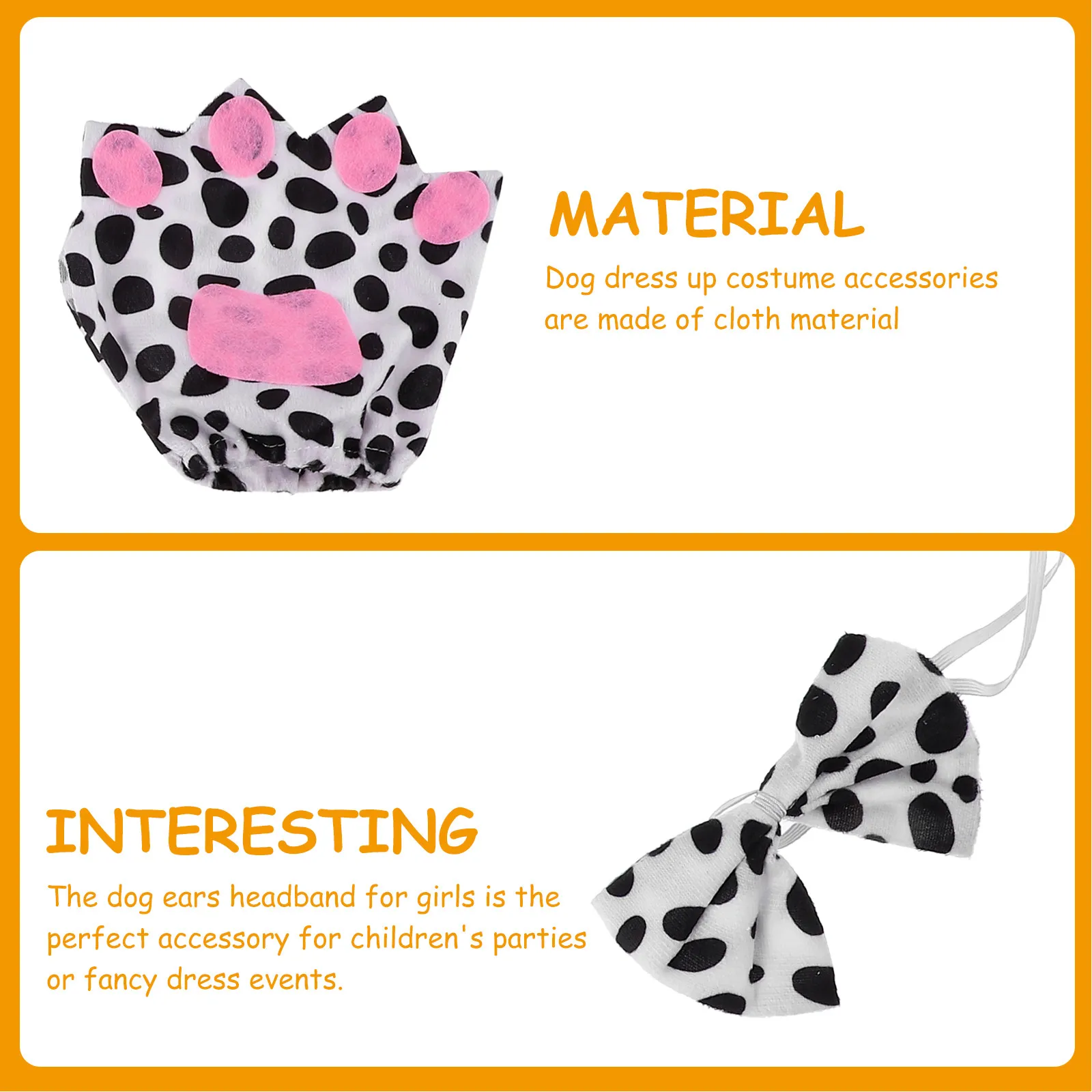 

1Set Dog Costume Set for and Women Includes Soft Cloth Dog Ears Headband Tail Bowtie Nose Accessories Dress Up Party