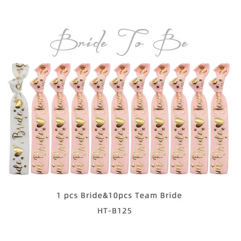 11pcs Team Bride Bachelorette Party Bracelet Bride To Be Decor Accessories Wedding Bridal Tribe Hair Bands Party Favors Gifts