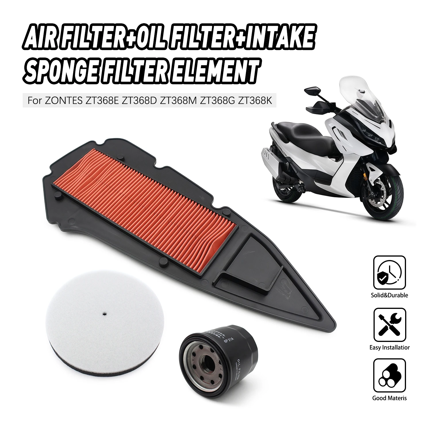 

Motorcycle High Flow Air Oil Filter Intake Sponge Cleaner For Zontes ZT368K 368E 368D 368M 368G 368K ZT368E ZT368D ZT368M ZT368G