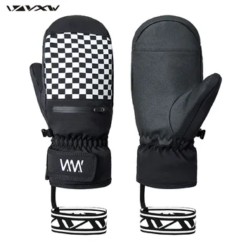 VXW Guantes Térmicos de Invierno para deportes al aire libre, manoplas para hombres y mujeres, guantes de esquí gruesos, guantes cálidos impermeables para moto de nieve y nieve