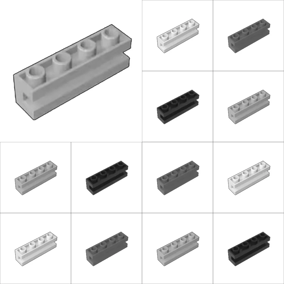 50pcs 2653 Modified 1x4 With Channel Building Blocks High-Tech Wall Bricks Educational Idea Toys Children Birthday Kid Gift