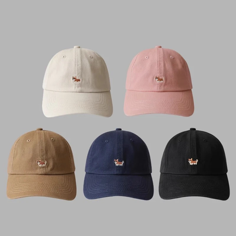 

Corgi Embroidered Baseball Caps - Soft Top Duckbill Sun Hat (Beige/Black/Khaki/Navy/Pink) | Adjustable & Lightweight