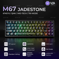 XVX Spider Web Keyboard M67 JadeStone With IMD-Tech Keycaps Tri-Mode Connection Custom RGB Backlight Keyboard
