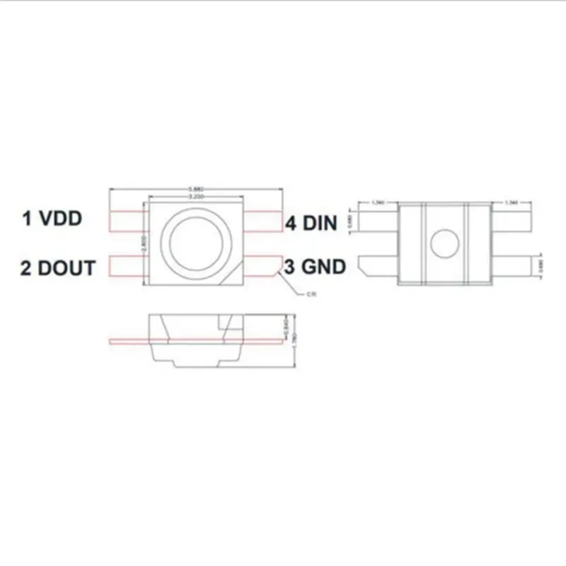 A27F-600PCS SK6812 MINI-E RGB (Similar WS2812B) SK6812 3228 SMD Pixels LED Chip Individually Addressable Full Color DC 5V