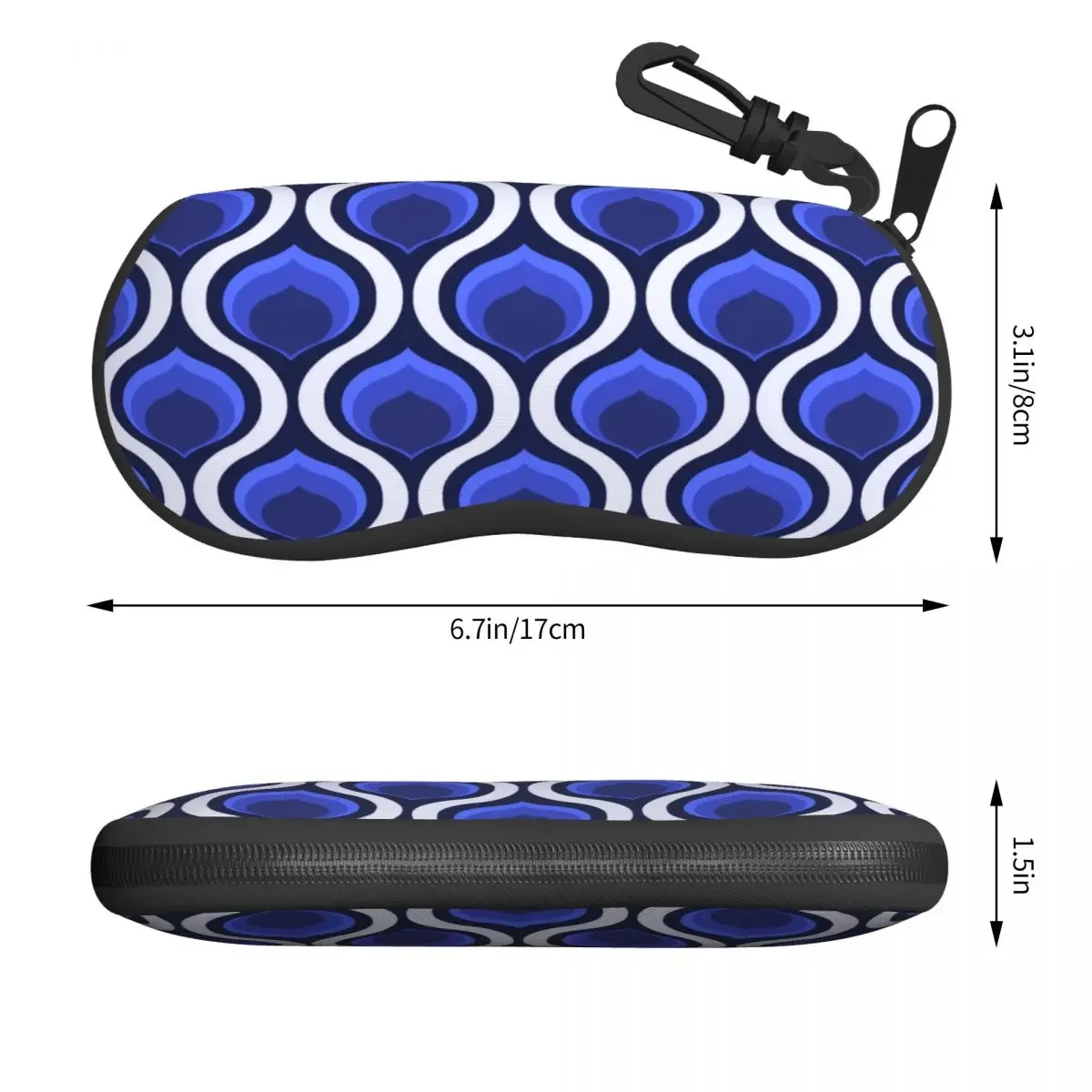 Custom Orla Kiely Abstract Retro Fabric Blue White Glasses Case Portable Geometric Floral Shell Eyeglasses Case Sunglasses Box