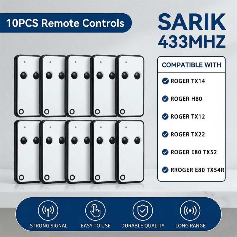 10pcs-43392mhz-wireless-rf-remote-duplicator-keychain-for-garage-door-compatible-with-roger-e80-tx52r-2-tx54r-2