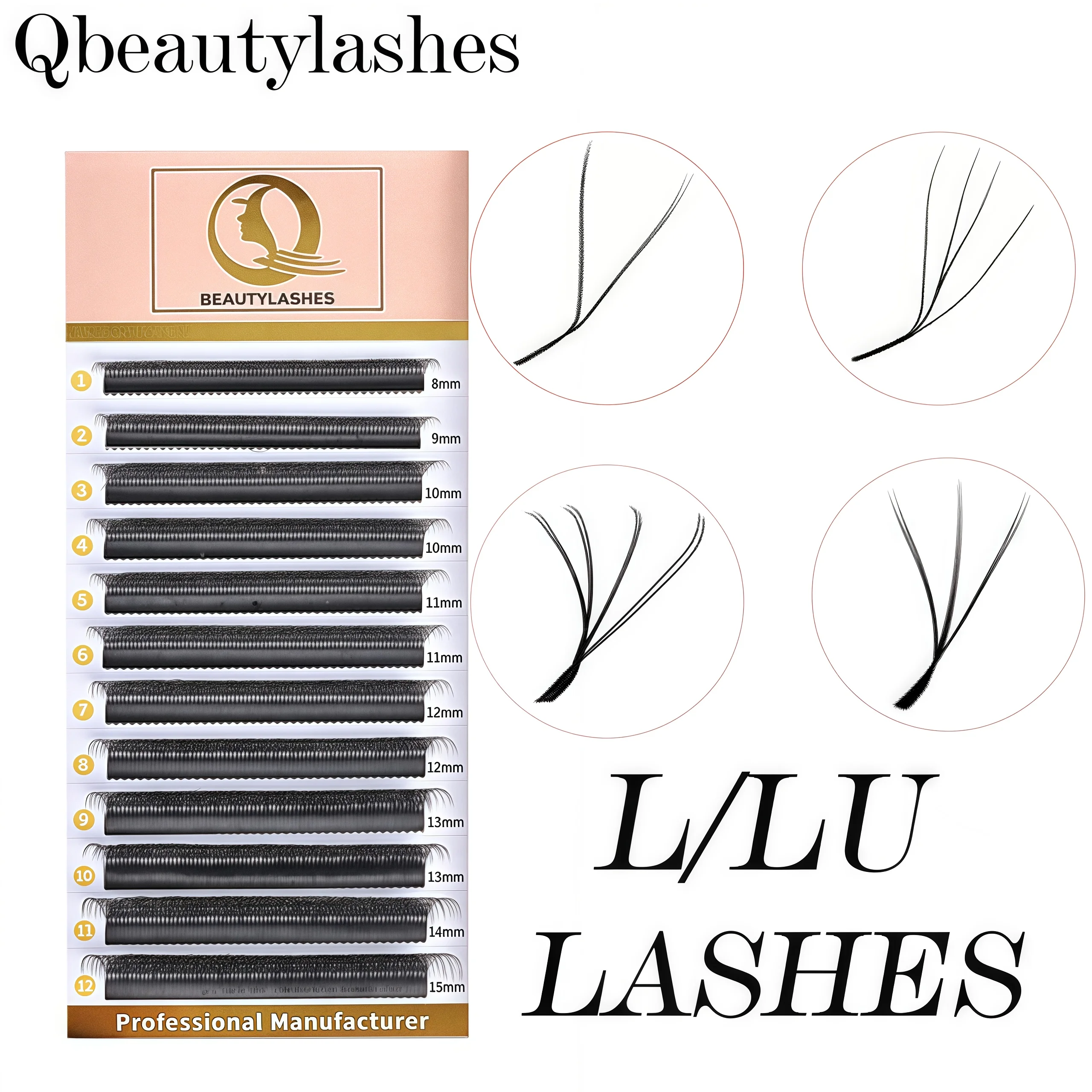 

Qbeautylashes LU/M YY 4D 5D 6D 8D W Shaped eyelashes extension Easy to Apply Premade Fans Y Lashes Individual Eyelash Extension