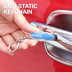 Anti Static Car Keychain Oval Key Ring Eliminate Static Electricity Mini Car Key Holder Auto Interior Accessories Gadgets