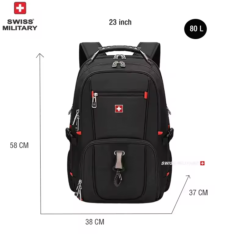 SWISS 17" Laptop Backpack Waterproof USB Charge Port Swiss-style Multifunctional Rucksack Schoolbag Mochila Hiking Travel bag - Image 11