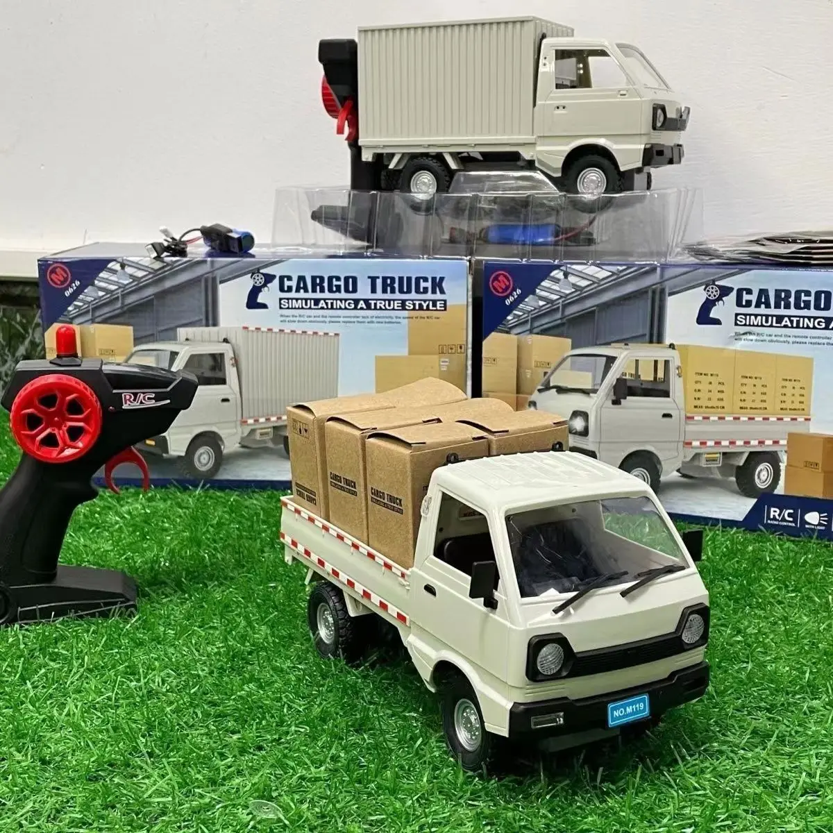 

1:16 Wpl D12 Remote Control Electric Toys Rc Car Wuling Hongguang Simulation Drift Climbing Truck Led Light Cargo For Kids Gift