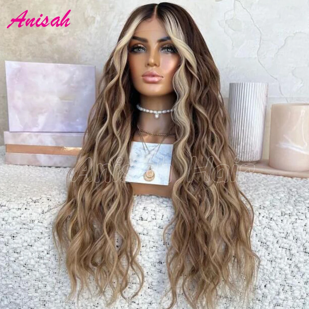 Ash Blonde Lace Front Wigs Human Hair Highlight Colored 13X4 HD Transparent Lace Frontal Virgin Hair Wig For Women Pre Plucked