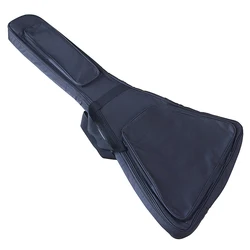 Borsa per chitarra elettrica nera custodia morbida in poliestere resistente all'acqua con cotone da 3mm per chitarra elettrica a forma di V