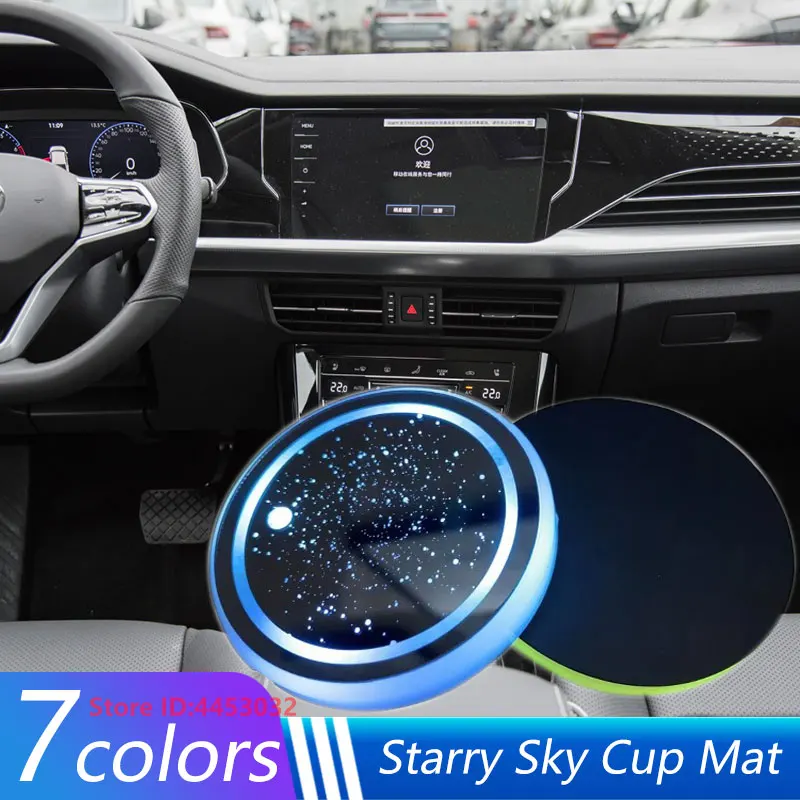 1 PCS Led Car Cup Holder Light For Volkswagen Polo 9n3 Golf 5 MK4 MK6 6 MK7 MK3 MK8 7 Colors Coaster Photoinduction Accessories