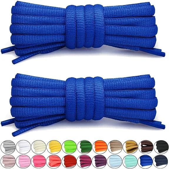Cordones de Zapatos Ovalados de 9 mm, Cordones Semicirculares Gruesos para Zapatillas Altas y Bajas, Cordones de Poliéster de Seda de Alta Calidad, 18 Colores, 1 Par