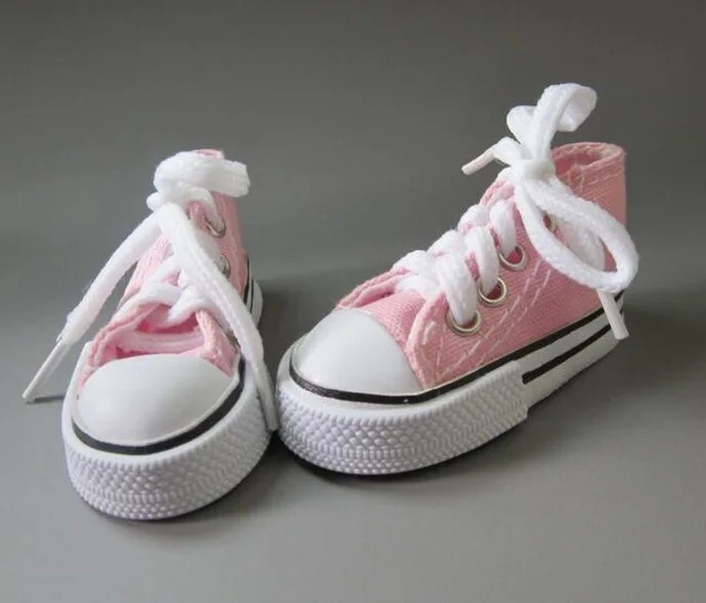 7.5cm Canvas Jean Doll Shoes for Mini Toy Shoes Bjd Doll Shoes for Russian Handmade Diy Doll Sneakers