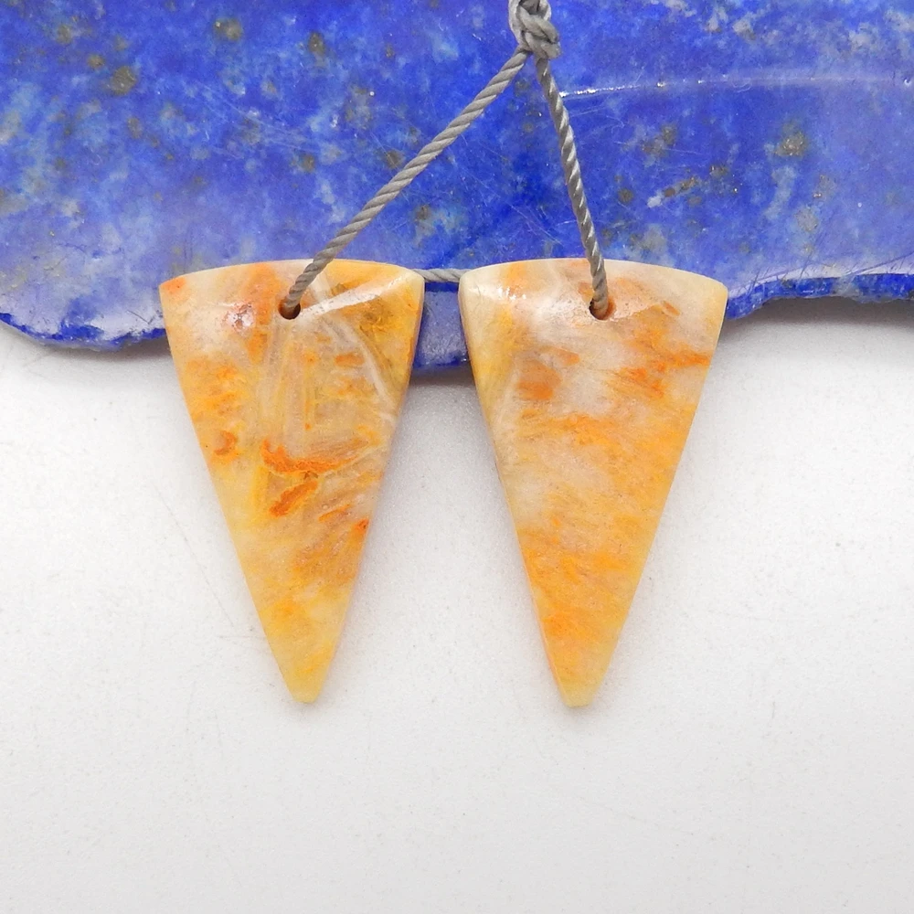 Natural Bumble Bee Stone Triangle Earrings For Womens, Gemstone Earrings Set Wholesale For Jewelry DIY Making