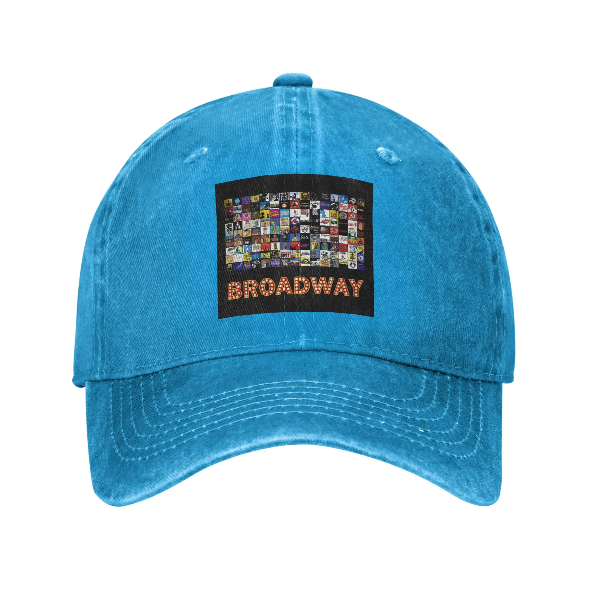 Broadway Musical Theatre Logos - Hand Drawn Washed Denim Cap Casual Baseball Caps Adjustable Hat Summer Unisex Baseball Hats