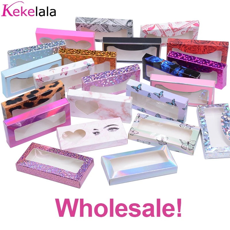 Kekelash Wholesale Cute Cartoon 3D Fake Butterfly Eyelash Packaging Box in Bulk 25mm Long Faux Lashes Packing Paper Box Vendor