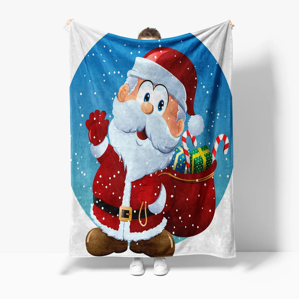 TU سانتا كلوز رمي بطانية عيد الميلاد الفانيلا الصوف لينة مريحة دافئة عطلة ديكور المنزل هدية احتفالية الرنة ثلج نمط يكون #3