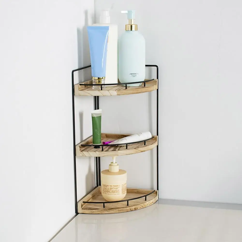 Vertical Space Utilization Rack 2-tier Bathroom Counter Organizer Strong Load-bearing Corner Shelf for Easy Assembly Ample