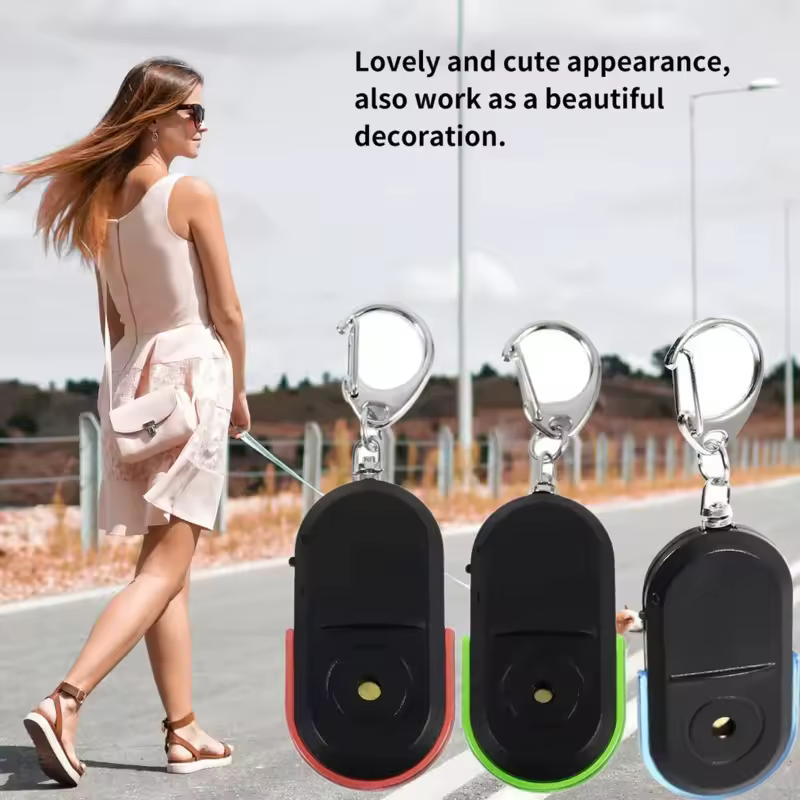 Portable car key finder anti-lost key finder smart find locator keychain whistle beep sound control LED torch - Image 6