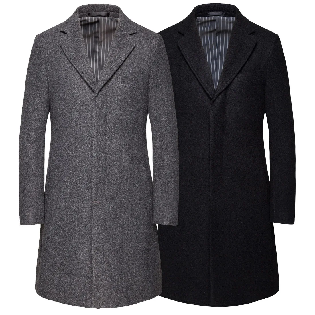 Autumn and winter new mid-length coat, plus size dark access control woolen jacket