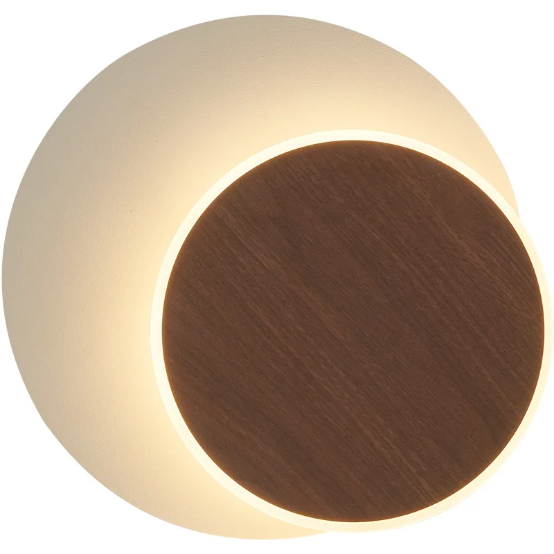 

Wall lamp Minimalist wood grain lamp Bar restaurant Post-modern simple creative bedroom Bedside