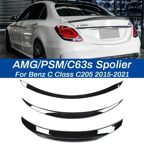 Alerón trasero para maletero de fibra de carbono para Mercedes Benz Clase C Sedan W205 2015-2021 Deflector C63s AMG PSM estilo negro brillante