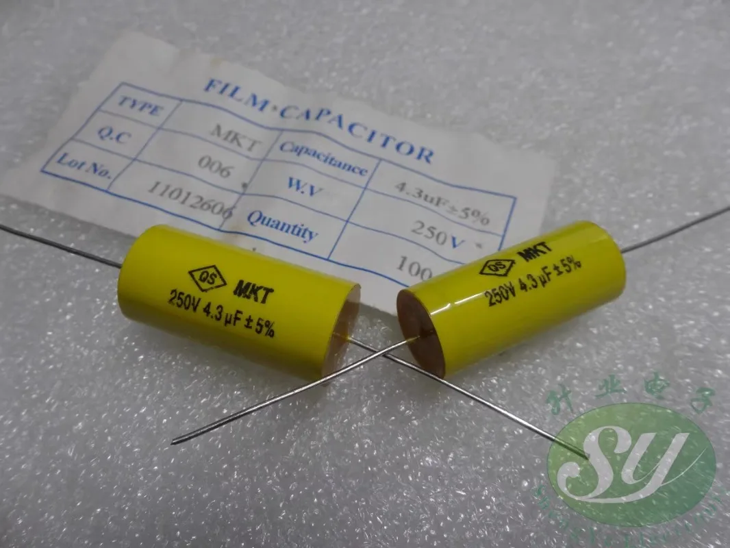 10PCS QS MKT 4.3uf/250v 4u3 435 Brand New Axial Non-polarized Frequency Divider Capacitor