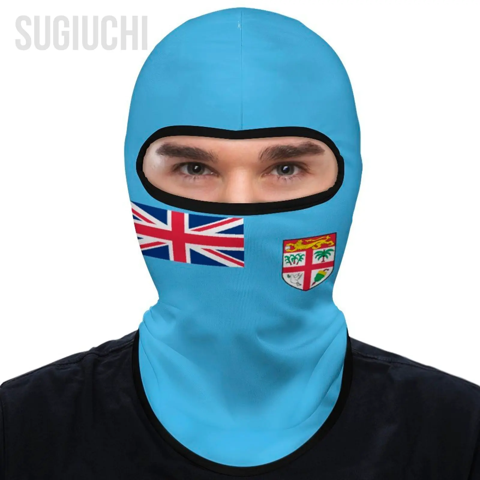 Fiji Flag Outdoor Cool Sunscreen Motorcycle Face Mask Moto Biker Wind Cap Mask Stopper Windproof Bicycle Cycling Headgear