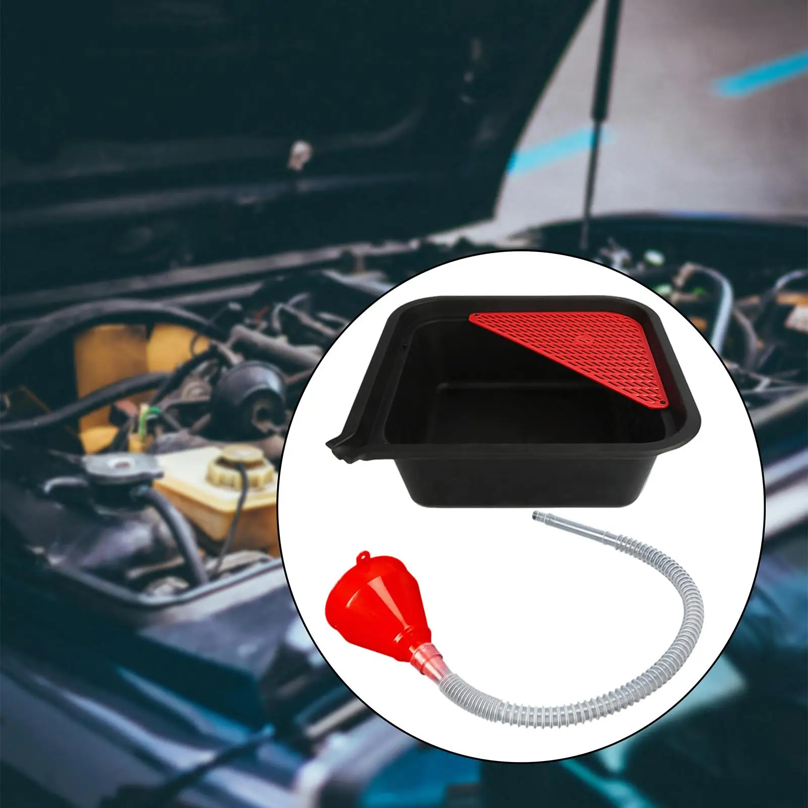 

Прочная емкость для сбора масла из полипропилена с съемным фильтром, объем 9 л, для слива жидкостей в гараже