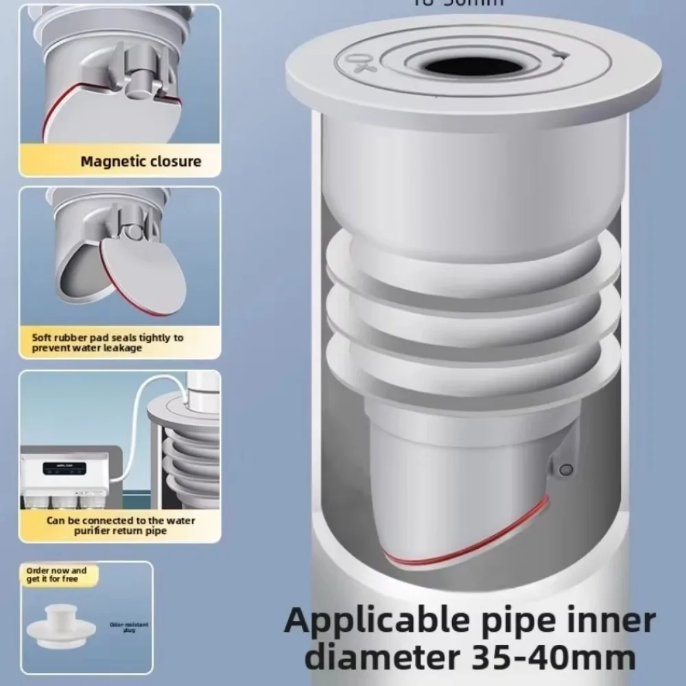 Silicone Bathroom Sewer Seal Ring Kitchen Sink Sewer Pipe Plug Washing Machine Anti-odor Leakage Floor Drain Seal Connector Plug